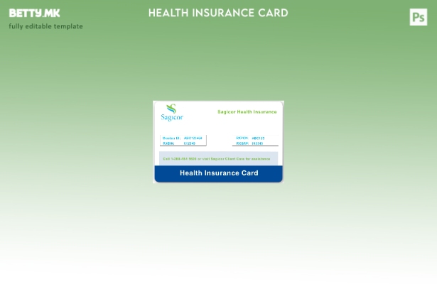 Модерен стил Шаблон за картичка за здравствено осигурување Антигва и Барбуда Саг